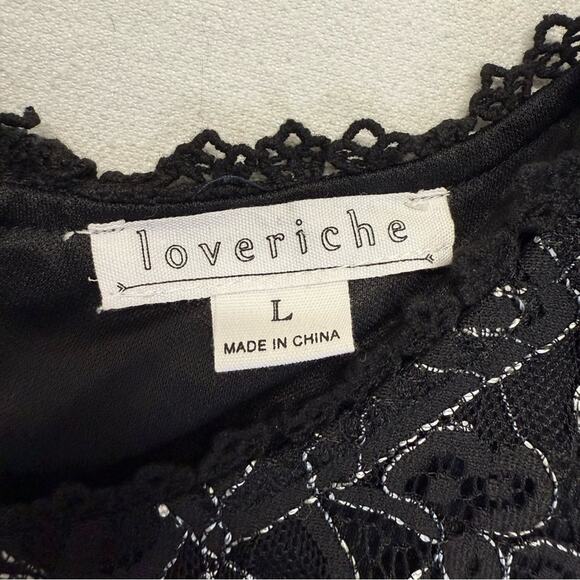 Lace Cold Shoulder Dress black cocktail wedding date night LBD Women’s Large - Picture 4 of 8